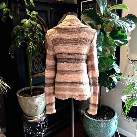 Vince v-neck wool blend ombré stripe cardigan - Picture 6 of 10